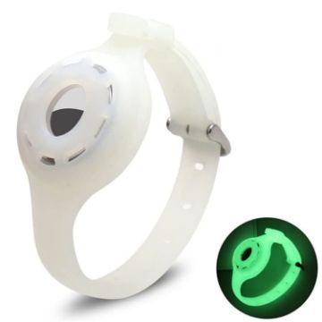 Pet Luminous Collar Locator Cover for Airtag, Size S, Green - 1