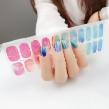 Shiny Onion Powder Waterproof Nail Sticker - 22 Fingers (ZX-3033) - 1