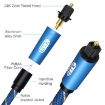 EMK 1m Blue Male to Female SPDIF Optical Audio Extension Cable - 3
