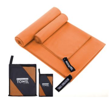 Quick Dry Microfiber Sports Towel 40x80cm with Mesh Bag - Orange - 1