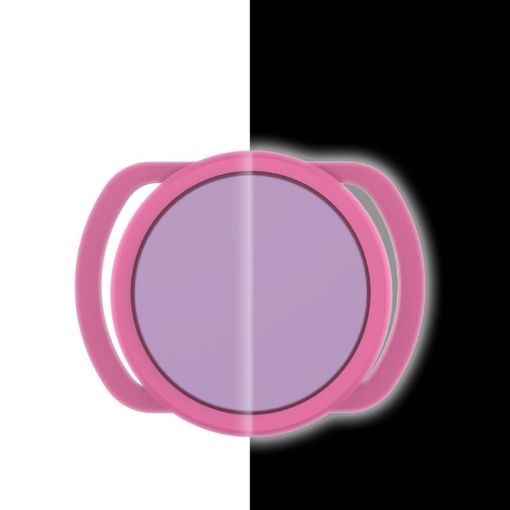 Anti-Lost Tracker Silicone Case for AirTag 24mm - Luminous Pink & Purple - 1