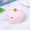 Pink Stainless Steel Liner Ashtray With Cover - Crown Home Decor - 1