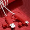 3 PCS Red Silicone Case for Type-C Data Cable - Washable & Soft - 2