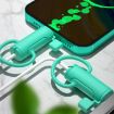 Soft Washable Silicone Case for Apple Type-C Cable, 3 PCS - Mustard Green - 7