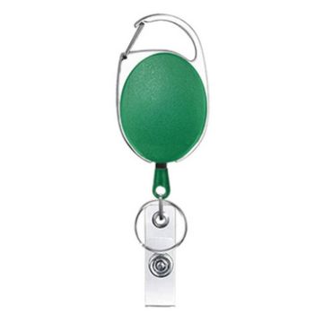68cm Green Retractable Badge Reel Zinc Alloy ID Lanyard Holder - 1