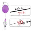 Purple 68cm Retractable Badge Reel Zinc Alloy ID Lanyard Name Tag Holder - 4