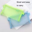 Transparent Mesh Exam Pen Bag - Hechooses D033, Square Style, Green - 4