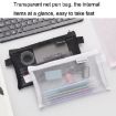 Transparent Mesh Exam Pen Bag - Hechooses D033, Square Style, Green - 5