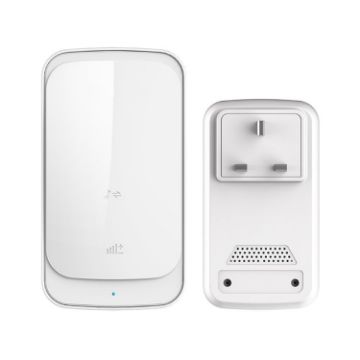 C03 1 For 1 Wireless IP44 Waterproof Touch Doorbell UK Plug White - 1