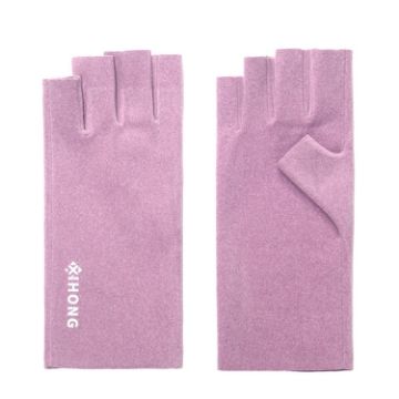 Winter Thin Flannel Warm Finger Gloves, Nail Protective, Purple, WST-41 - 1