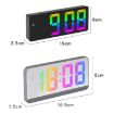 Colorful Fonts LED Alarm Clock - Large Screen 8009D White Shell - 2