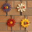 Red Resin Flower Wall Coat Hooks - Home Decor Hangings - 4