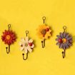 Yellow Resin Flower Wall Coat Hooks - Home Decor Hangings - 3