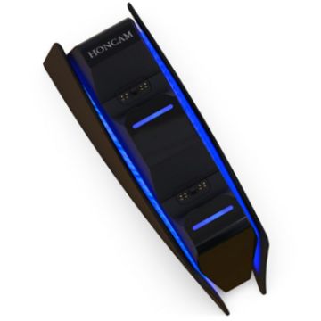 HONCAM Dual Dock Charger for PS5 Gamepad - Black - 1