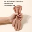 Women's Milk White Touch Screen Velvet Riding Gloves - One Size, Warm - 4