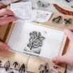 Vintage Botanical Arrangement Silicone Stamps - 5 PCS Moon Phase Set - 5