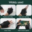 Adjustable Temp Rechargeable Electric Heating Gloves, Half Finger, L, Pink - 6