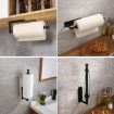 Black Stainless Steel Roll Paper Holder with Damping Effect - Towel Bar - 6