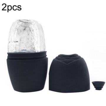 2pcs L-03-01 Face Ice Roller Massage Tray - Mysterious Black - 1