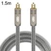 EMK YL/B 1.5m Transparent Gray Optical Fiber Audio Cable Square to Square - 1