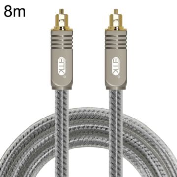 EMK YL/B 8m Transparent Gray Optical Fiber Audio Cable Square to Square - 1