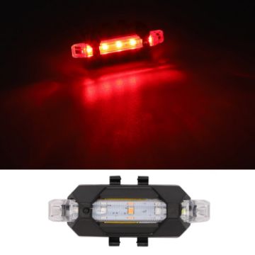 Red Motorcycle Bicycle Charging Strobe Decorative Warning Tail Light - 1
