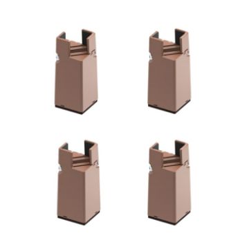 Adjustable Furniture Feet Pads 4pcs, 75mm High, Brown Clip 22-42mm - 1