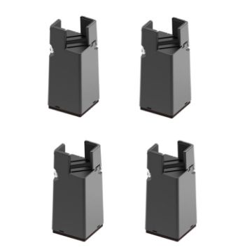 Adjustable Furniture Feet Pads 4pcs, 100mm High, Black Clip 22-42mm - 1