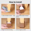 2pcs Furniture Carbon Steel Heightening Foot Pad, Square 6x10cm Brown - 7