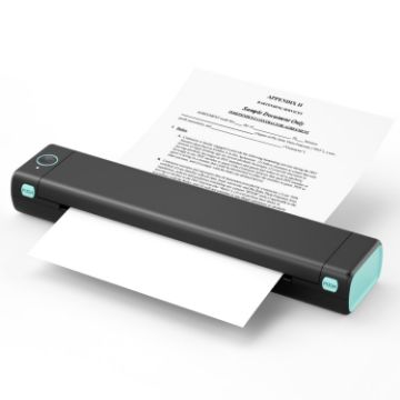 M08F Bluetooth Wireless Handheld Portable Thermal Printer - Black Green - 1