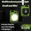 Red Mini Keychain COB Flashlight - USB Rechargeable Magnetic Work Light - 4