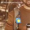 Red Mini Keychain COB Flashlight - USB Rechargeable Magnetic Work Light - 9