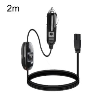 12V/24V Car Refrigerator Power Cord, 2m Cigarette Lighter Plug with Switch - 1