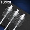 10pcs Square Transparent Micro USB Cable Protective Sleeve Winder - 1