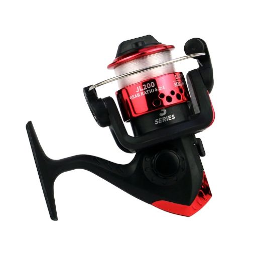 YUMOSHI JL200 Spinning Reel With Line - Electroplated Red - 1