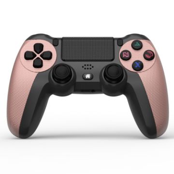 PS4 Bluetooth Wireless Gamepad Controller KM048 with Light Bar - Rose Pink - 1