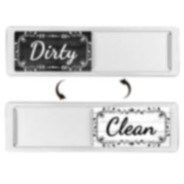 Silver Wood Grain Lace Dishwasher Magnet Clean Dirty Sign, Double-Sided - 1