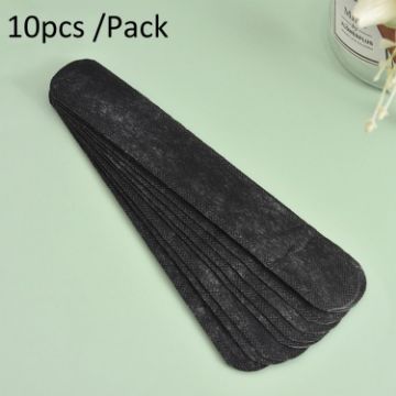 10pcs Disposable Hat Brim & Shirt Collar Sweat-Absorbing Stickers (Black) - 1