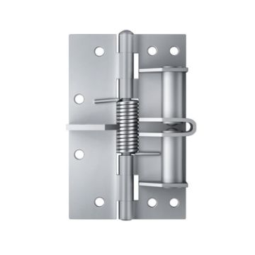 4" Multifunctional Door Closer Hinge, Color Steel Silver Automatic Closer - 1