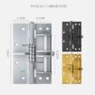 4" Multifunctional Door Closer Hinge, Color Steel Silver Automatic Closer - 3