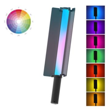 RGB Stick Light 24W 72 LEDs with Barndoor for Photography - Handheld Full-color - 1