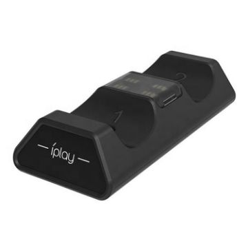 iplay HBP-263 Dual Seat Charging Dock for PS5 Controller (Black) - 1