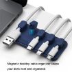 Blue Punch Free Self-Adhesive Magnetic Cable Storage Fixer for Desktop - 5