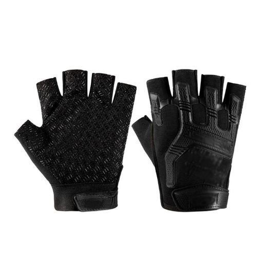 Non-slip Silicone Half-finger Gloves for Outdoor Sports - Black - 1