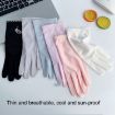 Free Code Summer Sunscreen UV Protection Ice Silk Gloves (Black) - 2