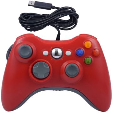XBOX 360 & PC USB Dual Vibration Wired Gamepad - Red - 1