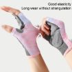 Yoga Sports Gloves - Non-slip, Shock-absorbing, Half-finger, Size S, Purple - 3