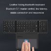 Leather Wireless Bluetooth Keyboard with Touch-Pad - Multi-System Portable Keypad - 4