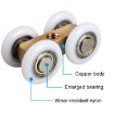 Brass Bearing Shower Room Pulley - 4 Wheel Track, Model: Pulley+Screw - 2