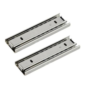 6" 16cm Thickened 3-Section Ball Slide Mute Drawer Track Rail - 1